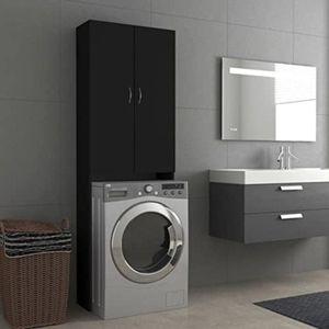 Wasmachine Ombouw - Wasmachine Meubel - Wasmachine Kast - Zwart