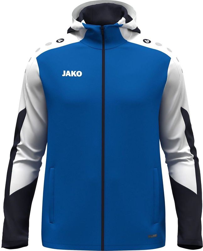 Jako - Dynamic - Jas Met Kap - Royal / Wit / Marine