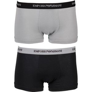 Emporio Armani Trunk Boxershorts (2-pack) - Sportonderbroek - Mannen - Maat S - Grijs/Zwart