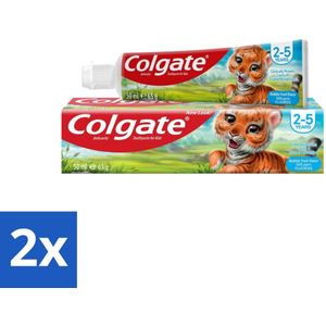2 x Colgate - Bubble Fruit - Kindertandpasta - Voor 2 tot 5 jaar oud - 50ml - Tandpasta Voor Kinderen - Kindertandpasta - Fluoride Tandpasta - Bubble Fruit - Colgate