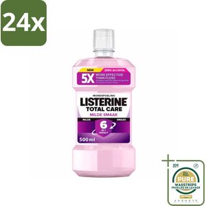 Listerine – Mondwater – Total Care – Extra mild – 500 ml - Voordeelverpakking - 24 stuks - Tandvlees - Tandplak