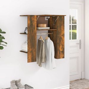 The Living Store Halmeubel 97,5x37x99 cm bewerkt hout gerookt eikenkleurig - Gangkast - Kast - Opbergruimte - Houten Kast - Vintage Kast