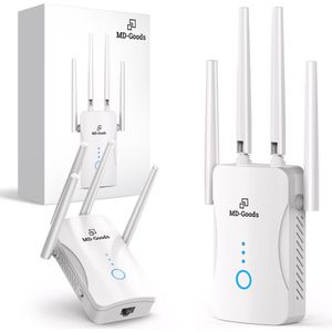 WiFi Versterker Stopcontact - 1200 Mbps - WiFi Repeater - Dual Band 2.4 GHz & 5 GHz - WiFi Booster - WiFi Extender - Wit - MD-goods