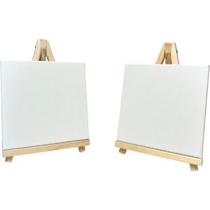 2-delige mini-schildersezelset van grenenhout. Geschikt voor doeken tot 25 x 35 cm. Perfect voor kinderen, hobbykunstenaars en creatieve projecten