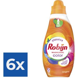 Robijn Klein & Krachtig Wasmiddel Color 665 ml - Voordeelverpakking 6 stuks