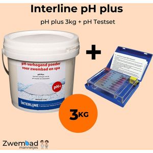 Interline pH plus 3kg - Inclusief chloor en pH Testset- pH plus voor zwembad - Verhogen pH waarde - Inclusief doseerschema