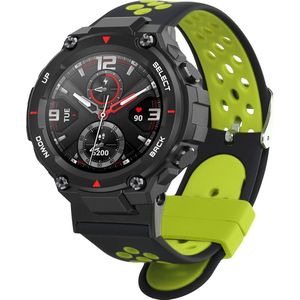 kwmobile horlogebandje geschikt voor Huami Amazfit T-Rex / T-Rex Pro polsband - Smartwatch bandje van TPU - Activity tracker horloge band in zwart / groen