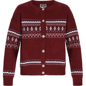 DreiMaster Maritim Gebreid vest  grijs / wijnrood / zwart / natuurwit