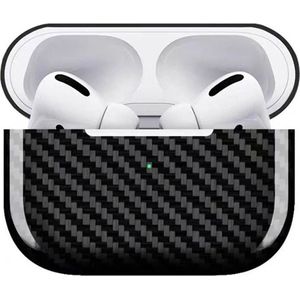 YONO Carbon Hoesje geschikt voor Apple Airpods 3 – Hard Case - Koolstofvezel Beschermhoes - Zwart