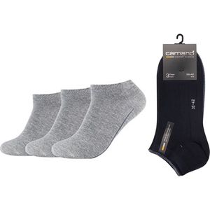 CAMANO Sneaker sokken en Enkelsokken Licht Grijs 80% Katoen 35/38 naadloos zonder knellende elastiek 3 PACK