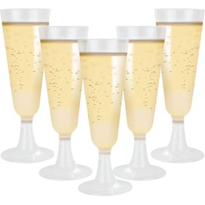 Plastic champagnefluiten - 100 stuks - 160 ml - herbruikbare prosecco-fluiten - feest bruiloft - Kerstmis - dagelijks gebruik