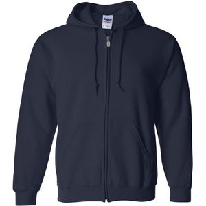 Gildan Zware Blend Unisex Adult Full Zip Hooded Sweatshirt Top (Marine)