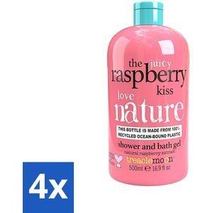 Treaclemoon - Bad- en Douchgel - The Raspberry Kiss - Zoete Frambozengeur - 500ml - Voordeelverpakking - 4 stuks