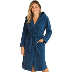 Damesbadjas Katoen Terry Met Capuchon - Sauna Spa Thuis