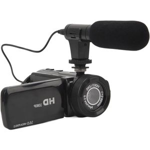 Ultra HD Videocamera Camcorder 16MP 16X Digitale Zoom IR Nachtzicht Vlogcamera voor YouTube - 2.7 Inch HD-scherm met Externe Microfoon