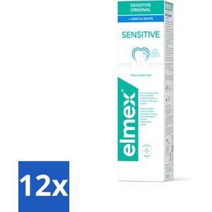 12 x Elmex Tandpasta Sensitive Gentle White 75 ml - Tandpasta - Elmex - Gentle White - Tandbleaching - Mondverzorging