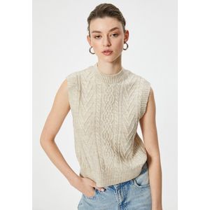 Ronde kraag Haar Vlecht Sweater