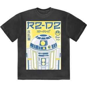 Disney Star Wars - R2-D2 Japanese Heren T-shirt - S - Zwart