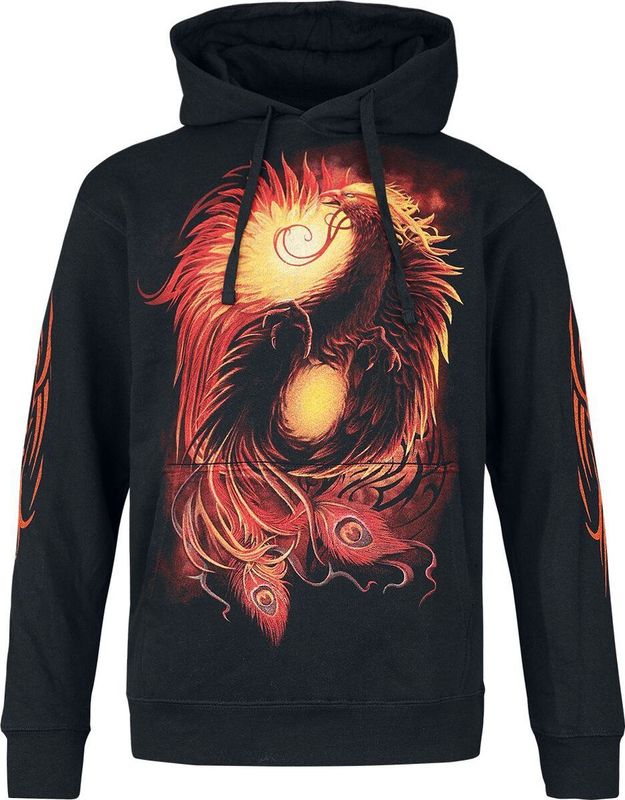 Spiral Phoenix Arisen Heren Trui met capuchon - zwart - M