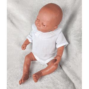 Babidu - Romper - Wit - Hydrofiele Stof - Kraagje