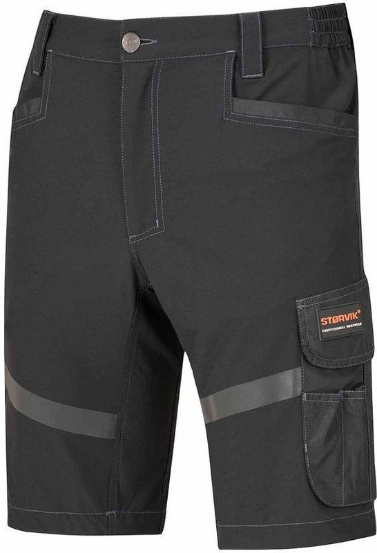 STØRVIK - Stijn - Korte Werkbroek - Zwart - 4-Way Stretch