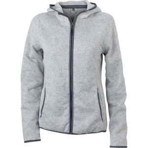 James and Nicholson Dames/dames Gebreide Fleece Hoodie (Lichtmelange/Koolstof)