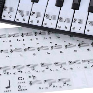 Scoby - Pianostickers - Keyboard Stickers - Voor Beginners - Voor 49,61 en 88 toetsen - Piano Stickers - Universeel - Zwart/Wit