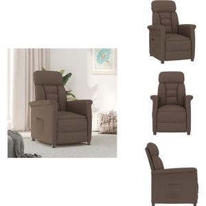 vidaXL Fauteuil - Fauteuils - Leunstoel - Relaxfauteuil - Fauteuil verstelbaar kunstsuède en leer bruin