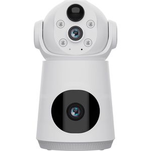 Narvie - Dubbele Draadloze IP camera voor binnen - Pan/Tilt draai- kantelbaar - 15M nachtzicht - Full HD