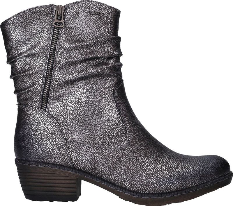 Rieker - Enkellaarsjes - Zilverkleur - Hak