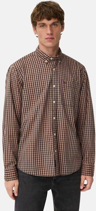 camel active Shirt met lange mouwen Gemaakt van puur katoen - Maat menswear-L - Kaneel