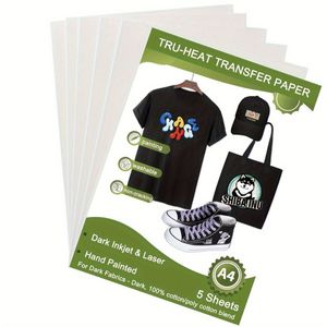 Home & Marker - Transferpapier Inkjet - Warmteoverdracht Textiel - Lichte Stoffen - 5 Vellen - A4 - INKTRANSFER