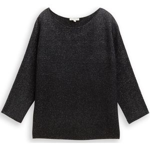 TOM TAILOR - Trui - Zwart - Losse Pasvorm - Driekwart Mouw