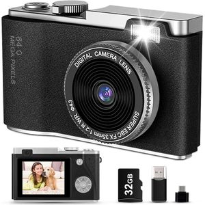 Kindercamera - 2,4 inch digitale camera's voor kinderen, 1080P HD mini oplaadbare kindercamera met 32 ​​GB kaart, speelgoedcamera cadeau voor jongens en meisjes van 3-10 jaar