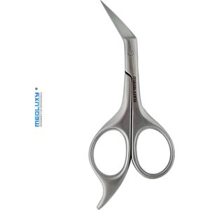 Medluxy - Wenkbrauwschaartje - gehoekte schaarbladen - 10,5cm - gezicht haar schaar - neus, wenkbrauw, snor, baard, oorschaar - rechtshandig - facial hair scissor - scherp [ES0622]