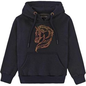 S&C Hoodie paard glitters bling bling Donker blauw maat 110/166 6Y