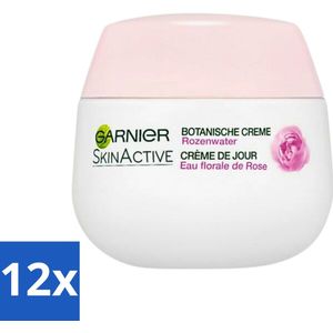 12 x Garnier - SkinActive - Botanische Dagcrème - Rozenwater - Droge & Gevoelige Huid - 50 ml - Dagcrème - Rozenwater - Droge Huid - Gevoelige Huid - Hydraterende Crème