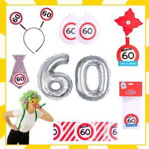 Feestpakket | 60e verjaardag | Verkeersbord | 12-delig