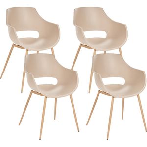 MILLERS - Set van 4 stoelen - Beige - Synthetisch materiaal