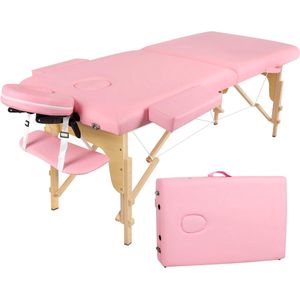 Inklapbare Massagestoel voor Fysiotherapie en Schoonheidssalons - 2 Zones, Houten Poten, Verstelbaar van 65 tot 86 cm
