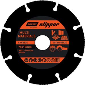 Norton Clipper Multi Materials - Carbide Doorslijpschijf - 76mm - Voor de Haakse Slijper