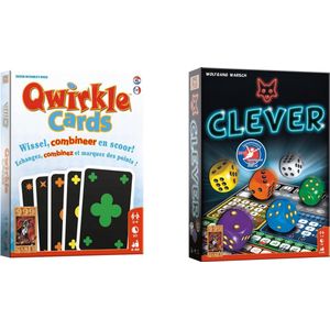 Spellenbundel - Kaartspel - Dobbelspel - 2 stuks - Qwirkle & Clever