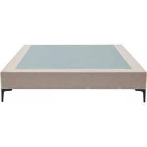 Vente-unique Decoratief gestoffeerde bedbodem 160 x 200 cm met afneembare hoes - Beige - ISANI van YSMÉE L 200 cm x H 35 cm x D 160 cm