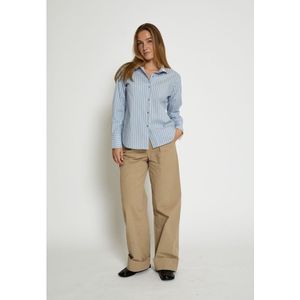 Peppercorn - Blouse 'Kassie' - Lichtblauw Donkerblauw Wit - Klassieke Blouse