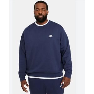 Nike Club Fleece Hoodie Heren - Klassieke Blauwe Katoenen Sweater met Capuchon en Kangoeroezak voor Comfort en Stijl