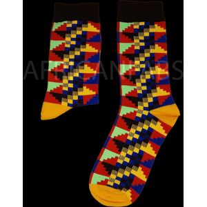 Afrikaanse sokken / Afro sokken / Kente sokken - Rood multicolor - Afrika print kousen / Vrolijke sokken