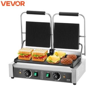 Jurrys Dubbele tosti-ijzer - Sandwich - Panini - Tosti - 3600W - Temperatuur control - Steak - Bacon - Hamburger - Elektrisch