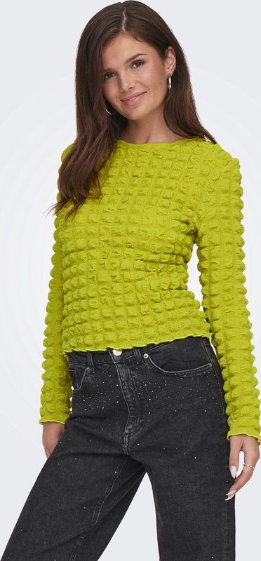 Only - Sebbe - Longsleeve - Geel - Polyamide/Elastaan/Polyester/Katoen