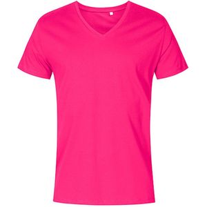 Men's T-shirt met V-hals en korte mouwen Bright Rose - 3XL