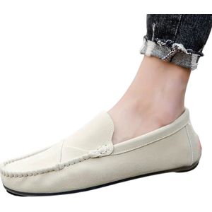 Nivard Loafers Heren - Met Hak - Herenschoenen - Instappers - Beige - Maat 36.5